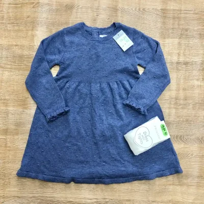 Vestido de mangas largas color azul