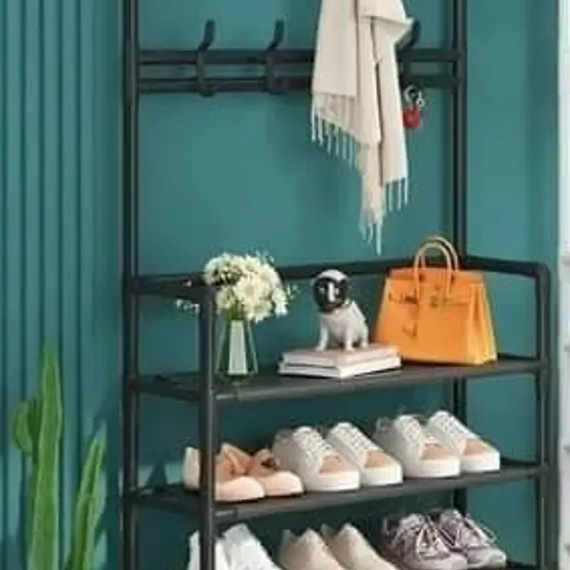 Zapatera de 4 niveles con percha