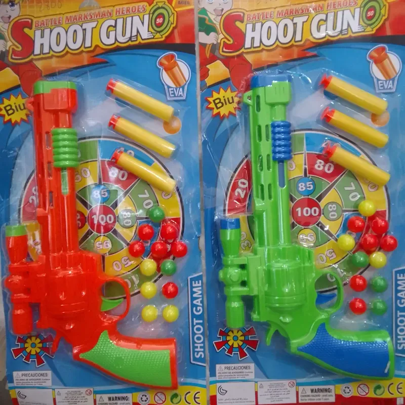 Pistola grande con bolas y dardos