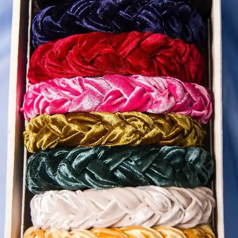 Diadema mini trenzada terciopelo