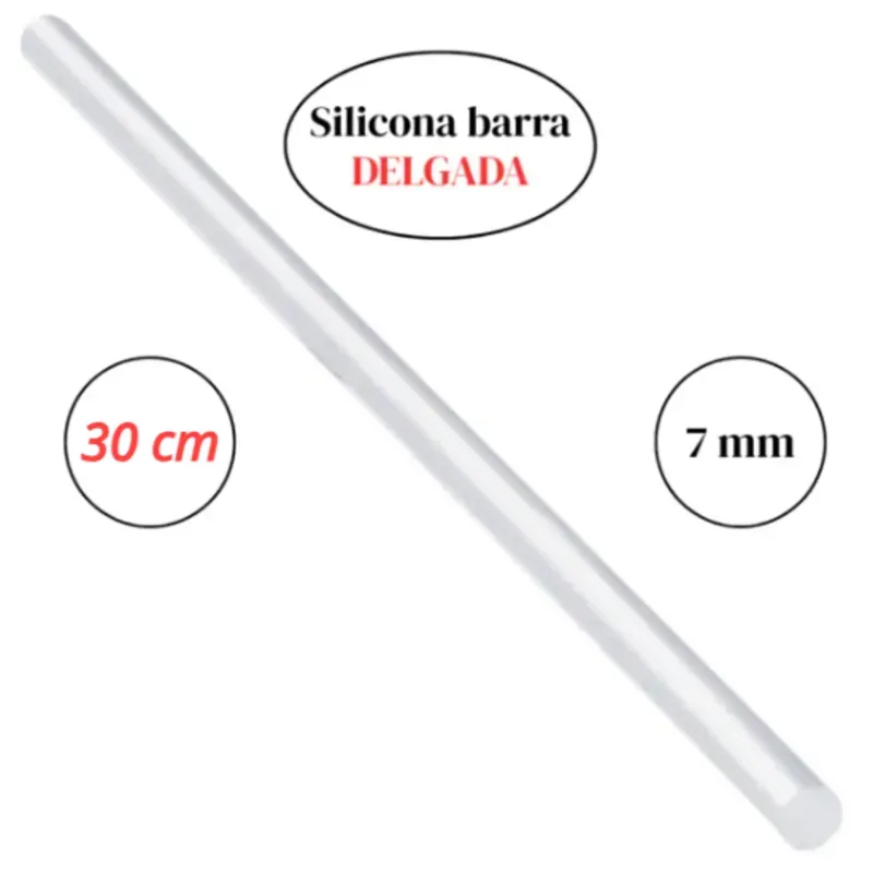 BARRA DE SILICONA 7MM X 30CM 1 UNIDAD
