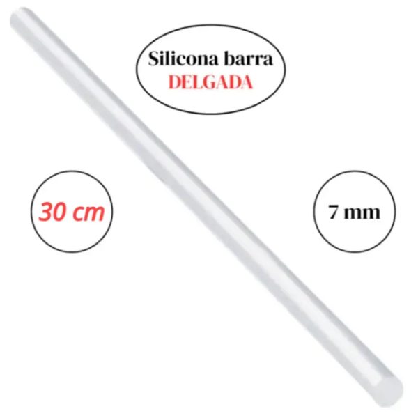 BARRA DE SILICONA 7MM X 30CM 1 UNIDAD