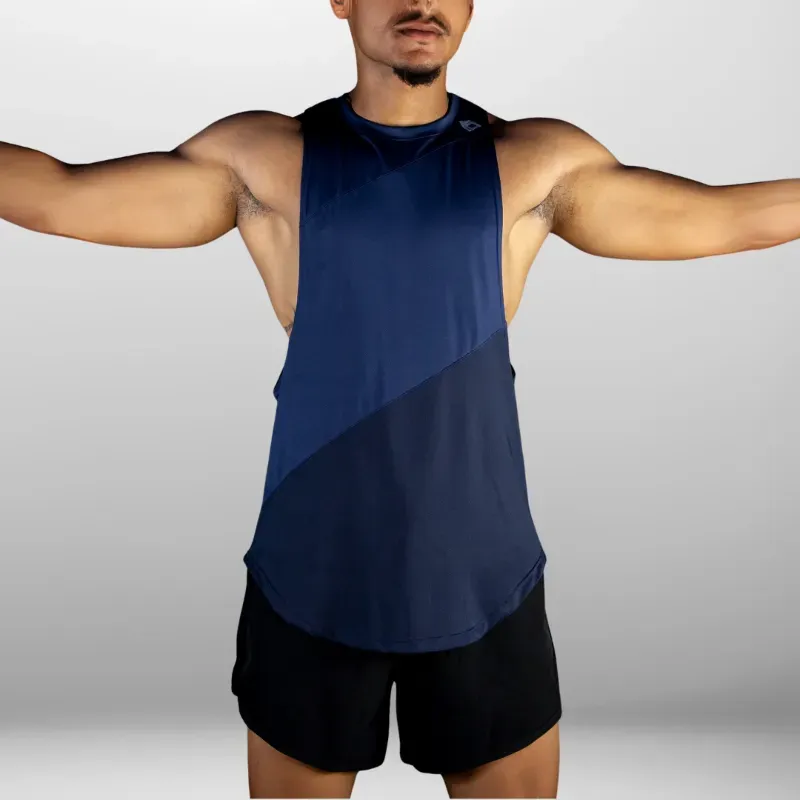 Camiseta abierta transpirante Platinnum Line color azul