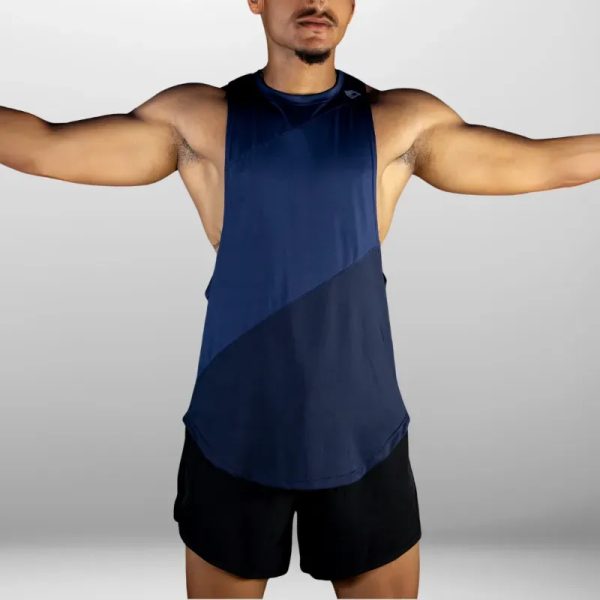 Camiseta abierta transpirante Platinnum Line color azul