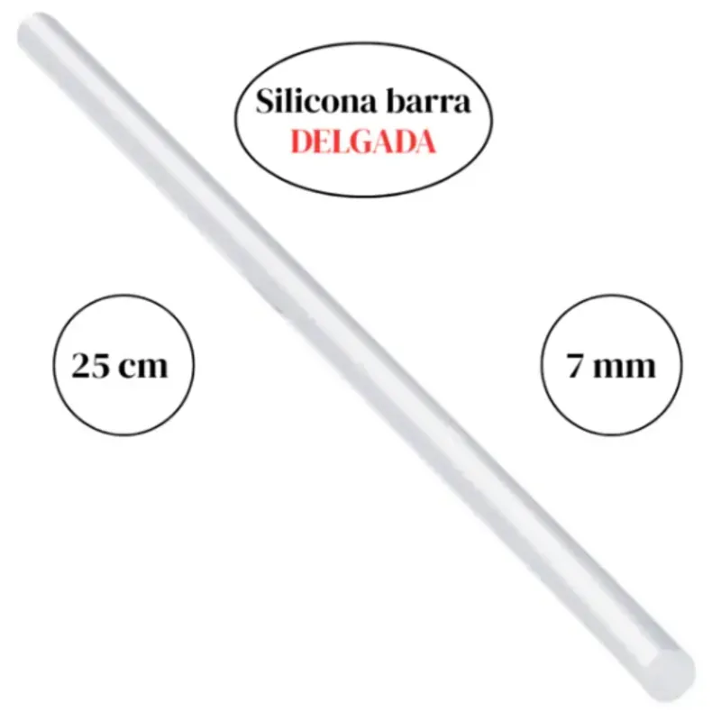 BARRA DE SILICONA 7MM X 28 CM 1 UNIDAD