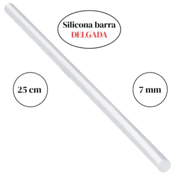 BARRA DE SILICONA 7MM X 28 CM 1 UNIDAD
