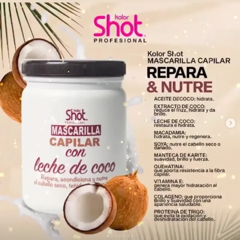 Mascarilla Capilar Leche de Coco SHOT  1kg