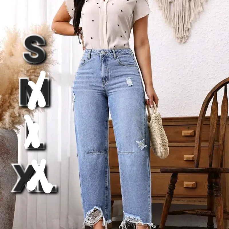 Pantalones con Dobladillo Desflecado