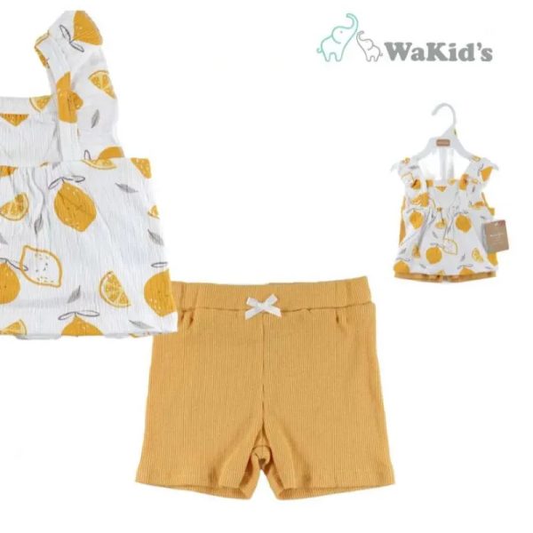 Conjunto de Blusa y Short con Estampado de Limones para Bebé