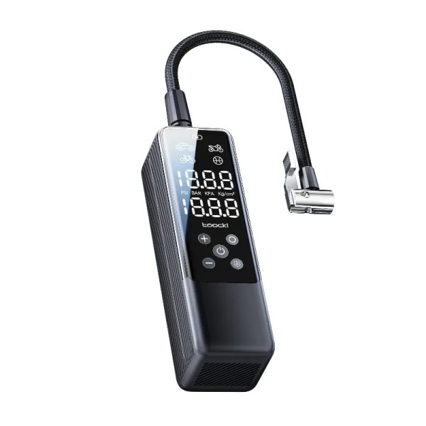 Toocki – Compresor de Aire Portátil Digital 85W para Neumáticos de Auto/Moto/Bici (Modelo TCQBA-A501)