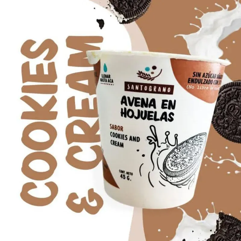 avena en hojuelas sabor cookies and cream 45g