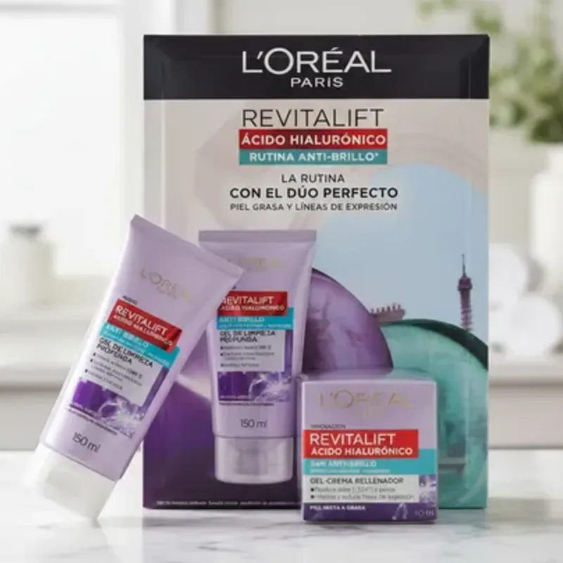 Set L’Oréal de limpiador y gel hidratante