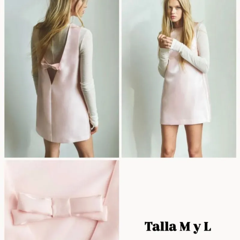 Vestido Satin rosa palo