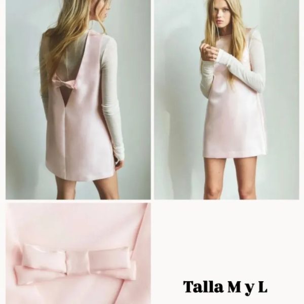 Vestido Satin rosa palo