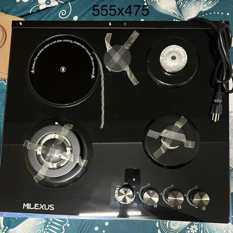 Fogon empotrable de vitrocerámica Milexus 4Q ( 3 de gas y 1 infrarrojo )