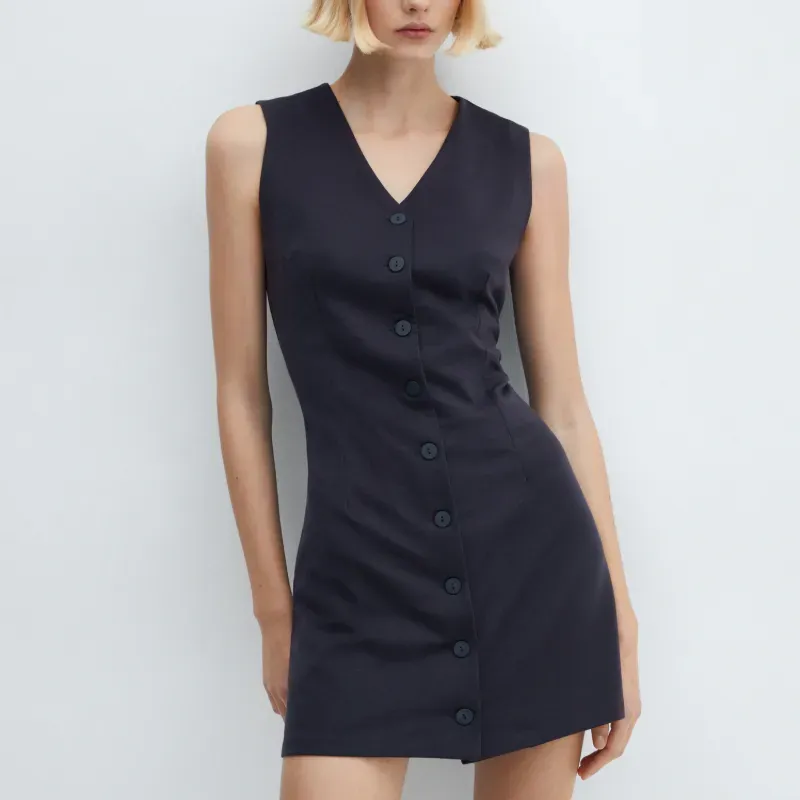 Vestido corto botones