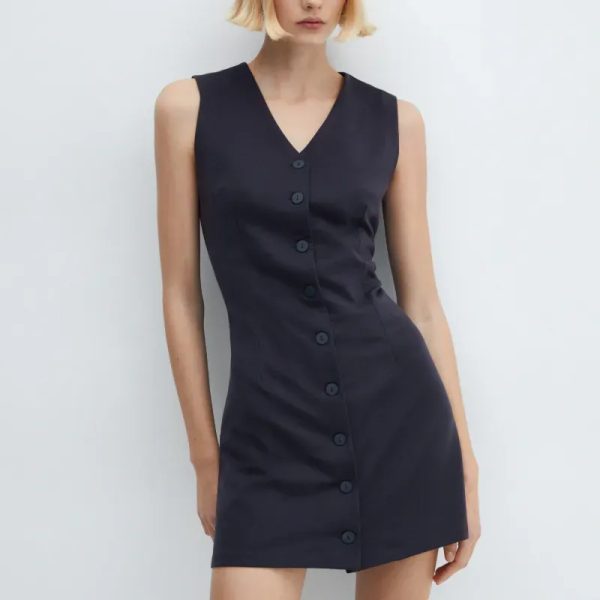 Vestido corto botones