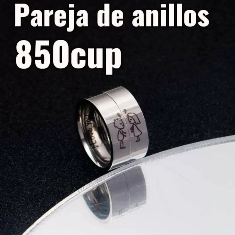 Pareja de anillos de acero inoxidable