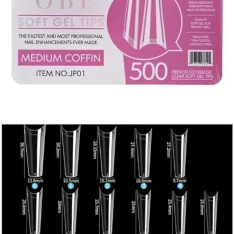 Cajas Uñas Coffy Mediana 500 unid