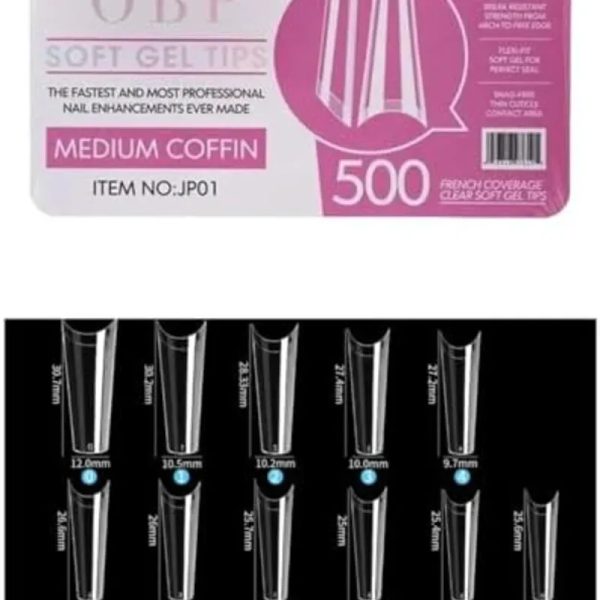 Cajas Uñas Coffy Mediana 500 unid