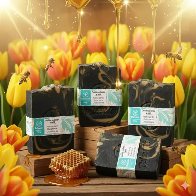 JABÓN DE CARBÓN ACTIVADO Y MIEL 