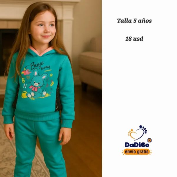 Conjunto abrigado para niñas 5