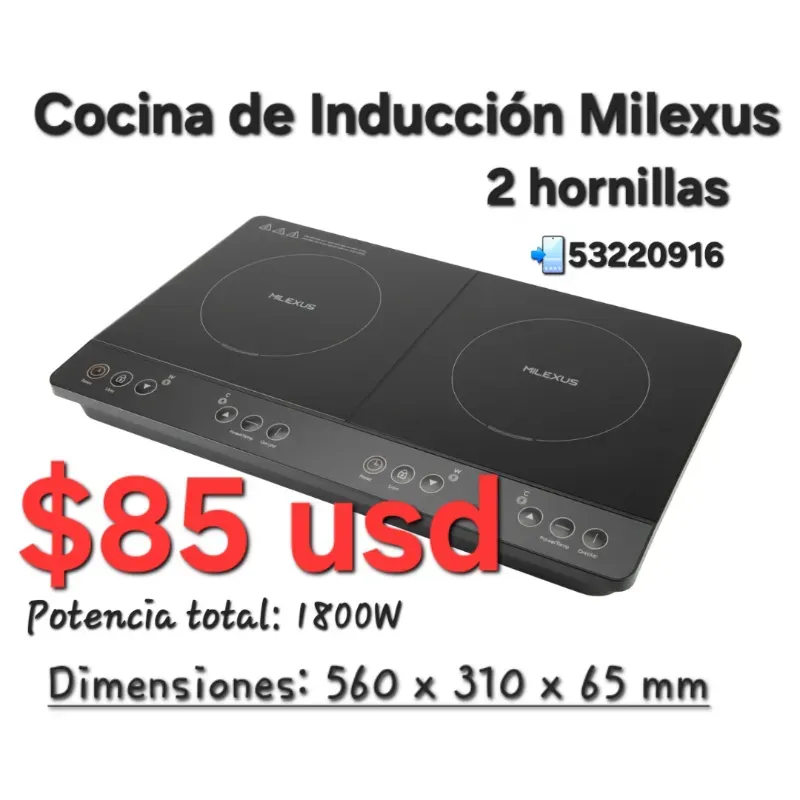 Cocina de Inducción doble Milexus