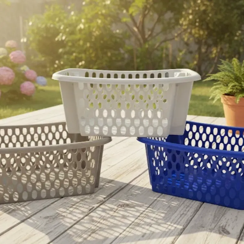 Cesta rectangular tejida