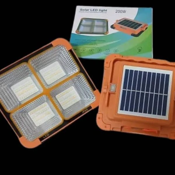 Lámpara recargable con panel solar para interiores y esteriores _incluye puerto para carga para otros equipos