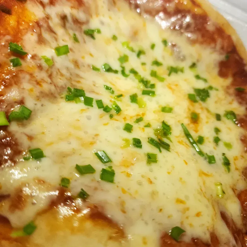 Pizza  con Queso Gouda  