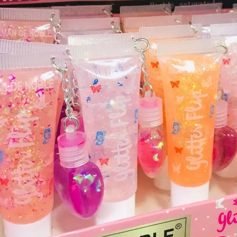 Lip Gloss con glitter y llavero