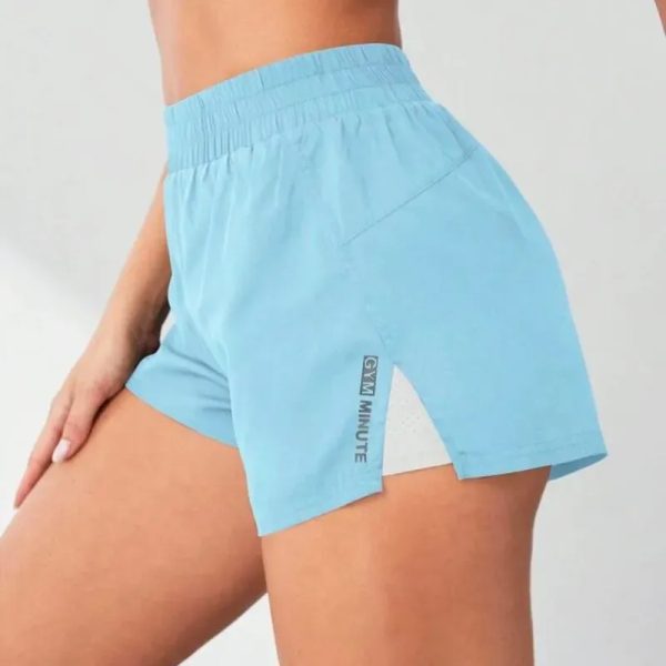 Short azul y blanco con licra