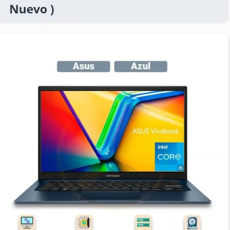  Laptop ASUS VivoBook 14 – 14” FHD / Intel Core i5 / 12GB RAM / 256GB SSD (Nueva)