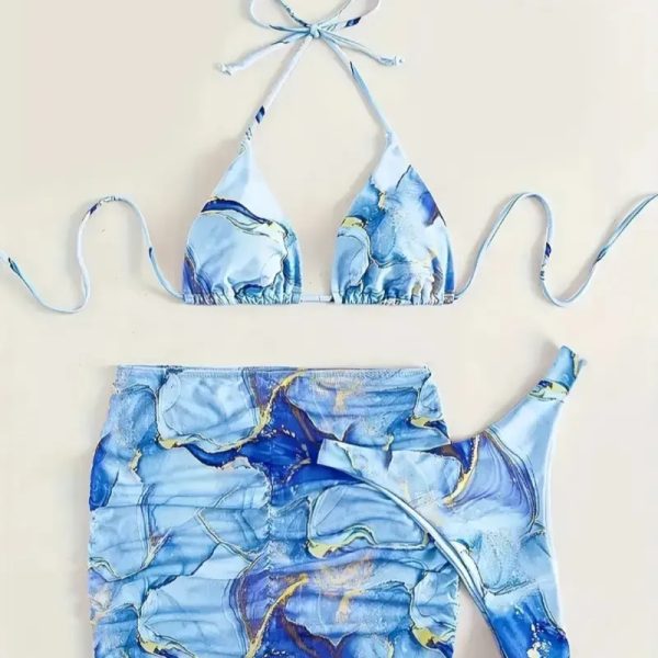  Bikini con falda — Azul