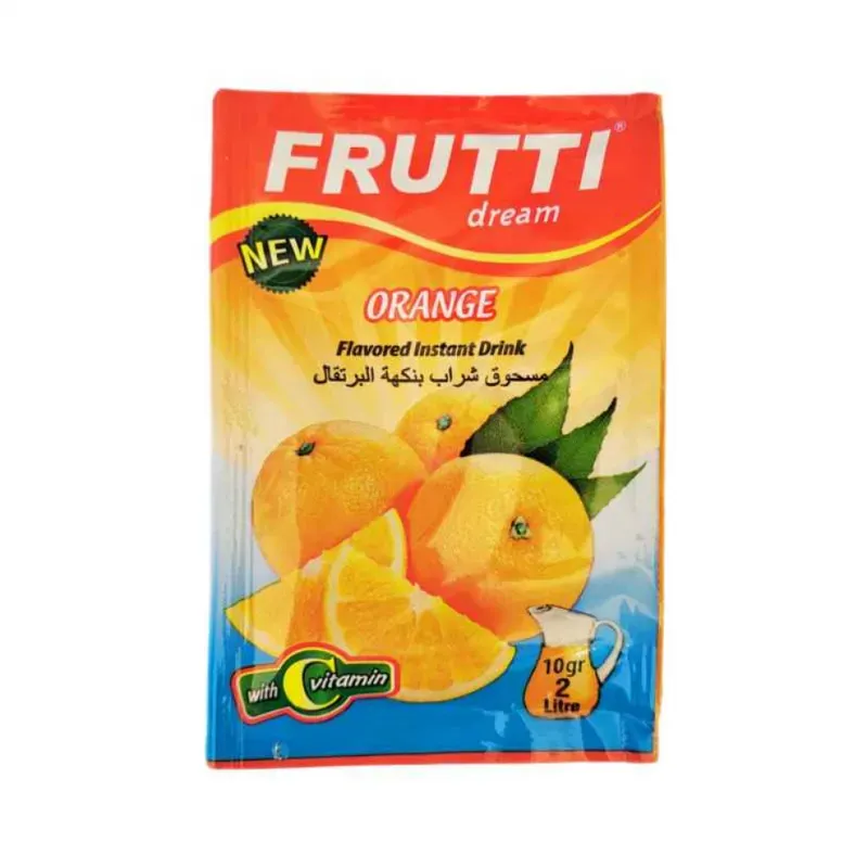 Refresco Frutti Dream Orange (Bebida instantánea con sabor a naranja).