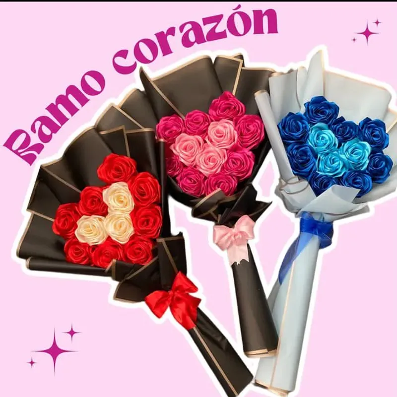 Ramos corazón de satin 
