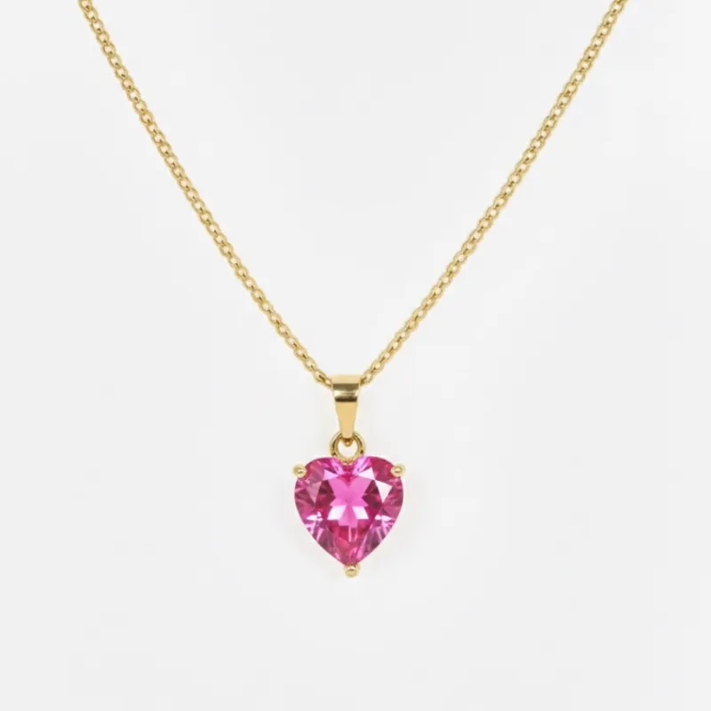 Cadena con dije de gema de corazón