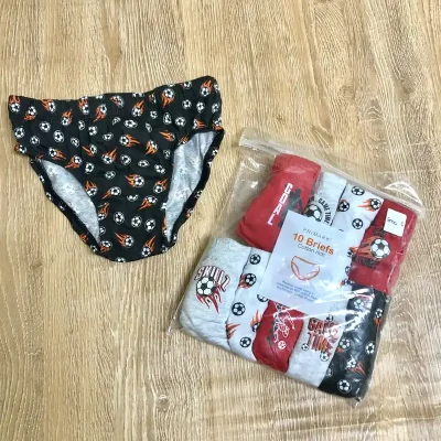 Pack de 10 calzoncillos con balones de fútbol