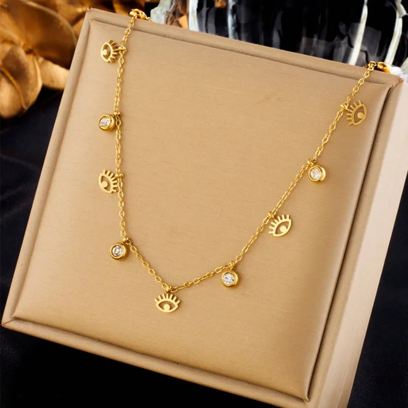 Cadena de acero inoxidable con ojos turcos