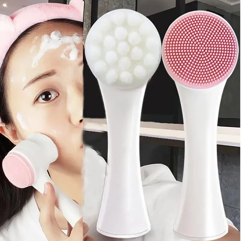 Cepillo facial de silicona exfoliante 2en1