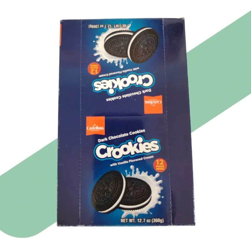 Galletas de chocolate negro,con crema sabor vainilla Crookies