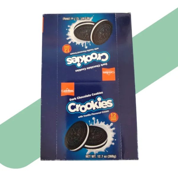 Galletas de chocolate negro,con crema sabor vainilla Crookies
