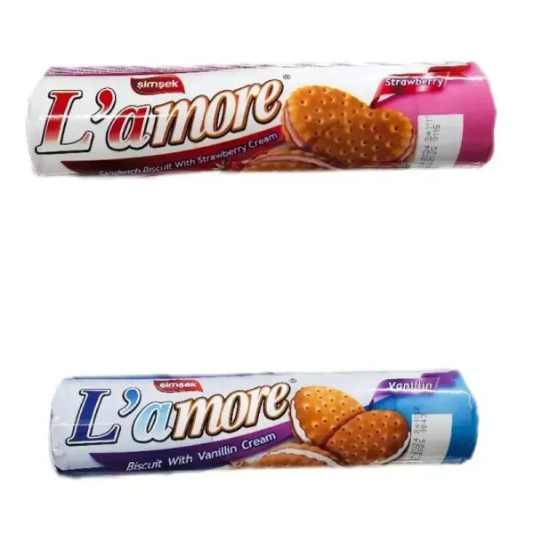Galletas L'Amore Rellenas con Crema de Fresa  - 150 gramos *Exquisitas.
