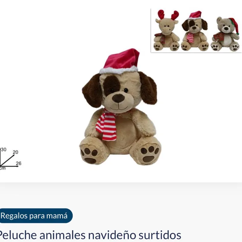 Peluche animales navideño surtidos