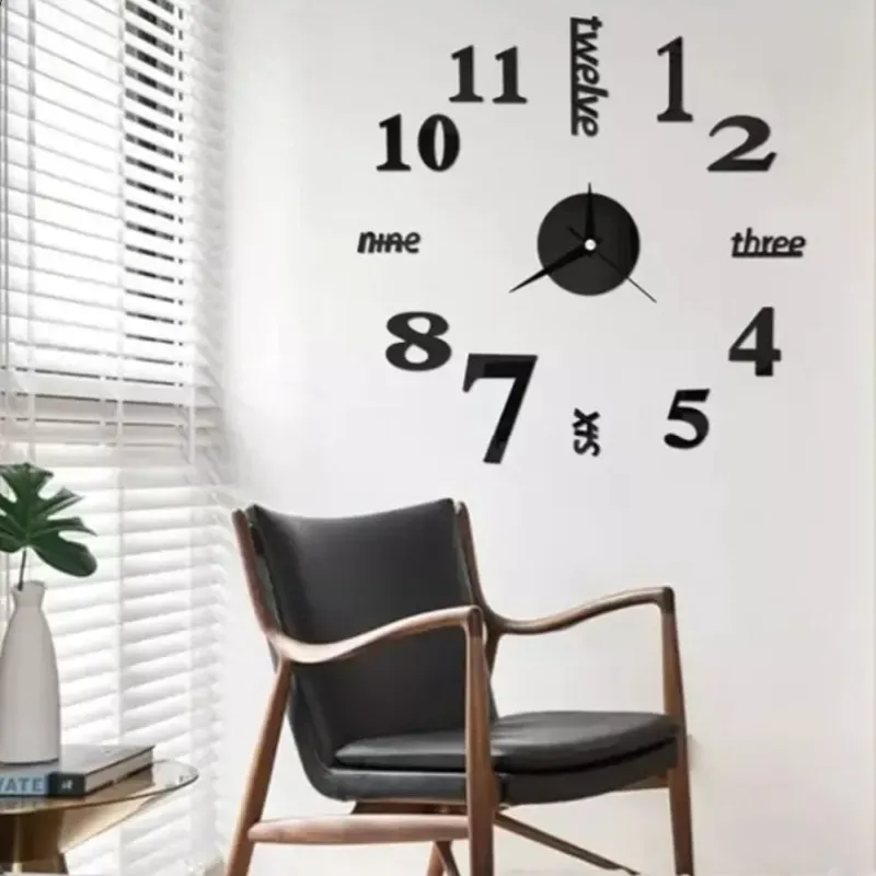 RELOJ DE PARED 3D EN INGLÉS - 130 CM (YUR)