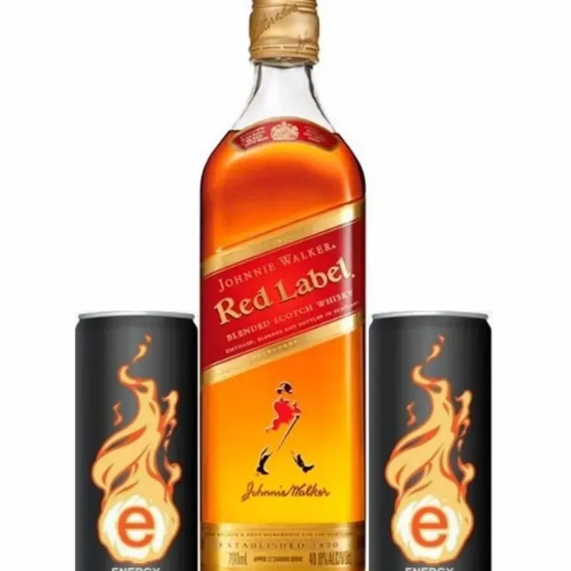 JOHNNIE WALKER RED LABEL 750 ML + 2 ENERGÉTICO