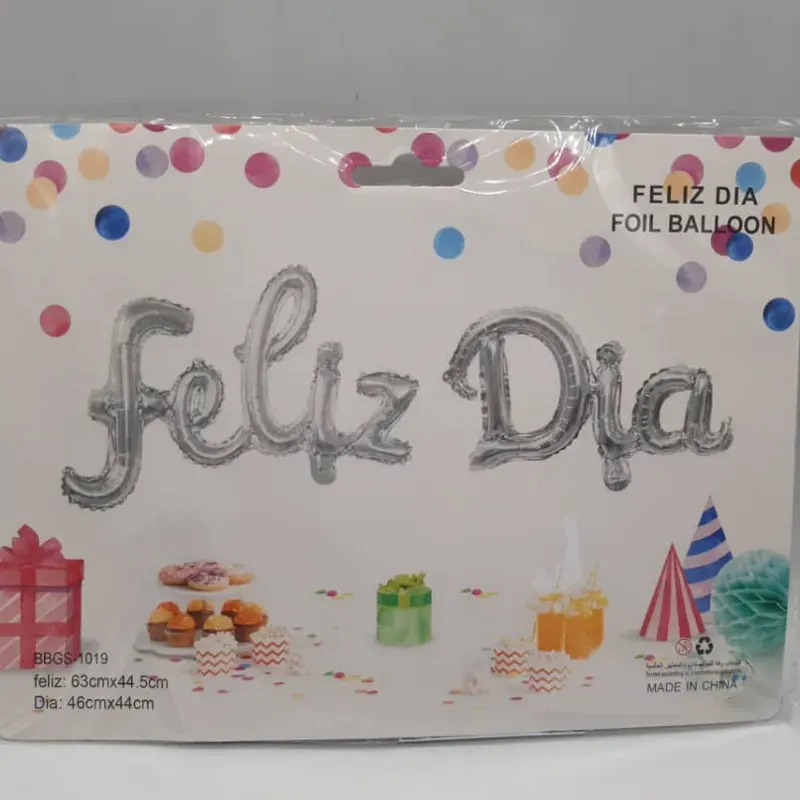 ‼️Cartel de globos - Feliz Día‼️ Plateado