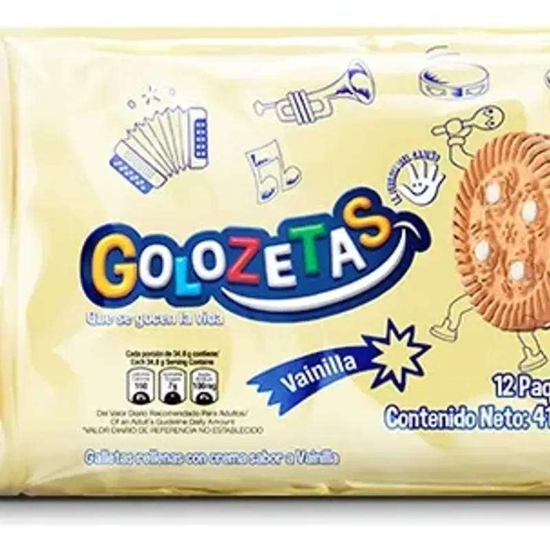 Paquete de galletas dulces de vainilla.