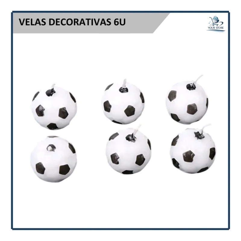 Velas Decorativas Futbol (6u)