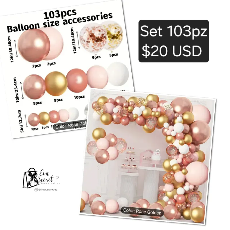 Set 103pz de globos para cumpleaños